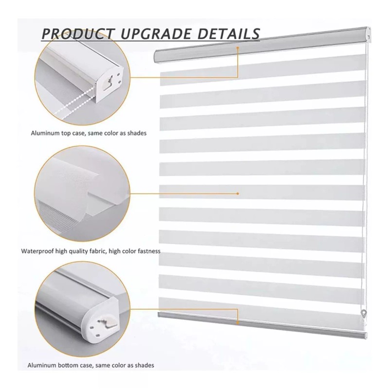 YG05 Persiana Doble Capa Con Diseño De Cebra Enrollable 100x200cm