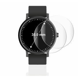 BROTECT Pack of 2 Full Cover Screen Protectors for Watches (Circular Round, Diameter: 35 mm) Full Screen Protector Film [3D Curved, Crystal Clear]