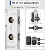 TEEHO TE002L Fingerprint Door Lock with 2 Lever Handles, Keyless