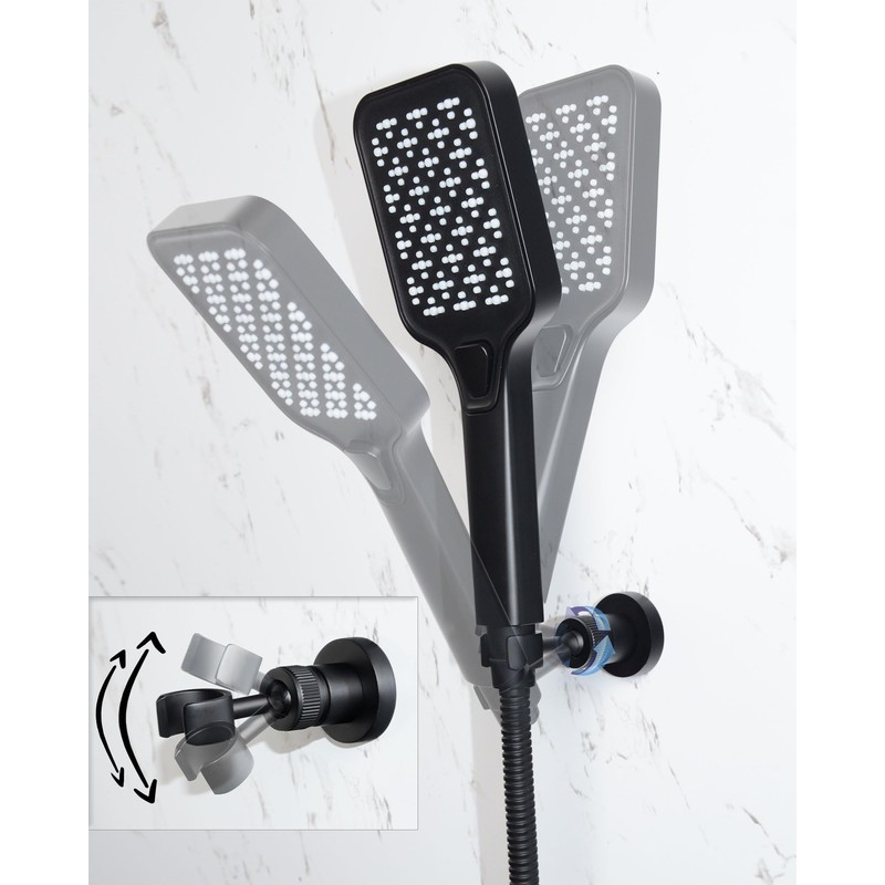 PHASAT Handheld Shower Head Holder Adjustable Solid Brass Handheld Shower