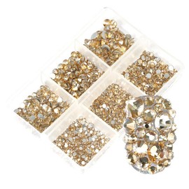 With Shan Large Capacity Swa Flat Stone Set, 02 Champagne Gold, 1 Piece / 위드샨 대용량 스와 플랫 스톤 세트, 02 샴페인골드, 1개