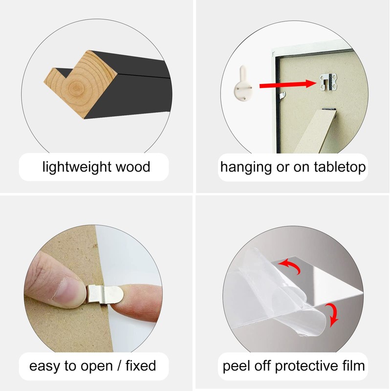 LEKAIYA 5x5 Black Picture Frames Set of 2, Square Solid