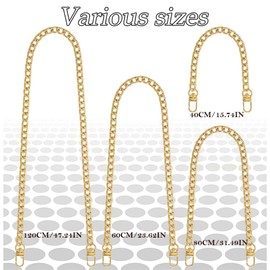 4 Pcs Replacement Purse Chains For Shoulder Handbags And Crossbody Bags, Metal Buckles,Gold Handbag Chain Straps (4 pcs)