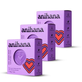 ANIHANA Feel-Good Soap 3 Pack with Coconut Oil and Shea Butter Gentle Cleansing Paraben Free Cruelty Free Refreshing Lavender Love Scent 4.2 oz each