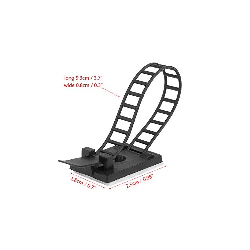 KIMISS 50pcs abrazaderas autoadhesivas ajustables para cable de coche, organizador