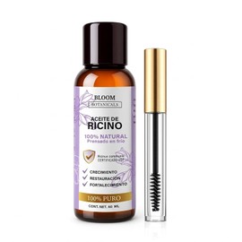 Aceite de Ricino 100% Puro para pestañas y cejas Certificado USP - Cepillo Premium - 100% Natural - Prensado en Frío y Libre de Aditivos - 60 ml Castor Oil (CON CEPILLO)