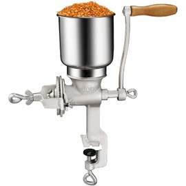 Chefcaptain Manual Cast Iron Grain Grinder, Corn Grinder, Food Mill Hand Crank For Wheat Grains Nuts Grinds 1 Lb Per Minute