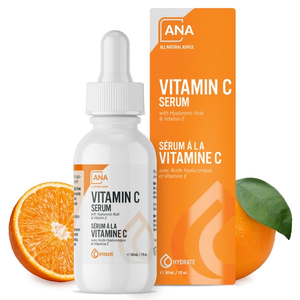 All Natural Advice Vitamin C Serum For Face, Hydrating & Toning Face Serum with Hyaluronic Acid, Organic Aloe, Witch Hazel, MSM, Vitamin E, & Organic Botanicals (30 ml / 1oz)