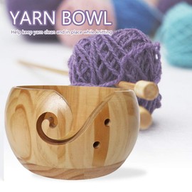 beiyoule Bamboo Yarn Bowl,Handmade Knitting Bowl Wool Holder,DIY Natural Embroidery Crocheting Storage Accessories for Crochet Home Decor