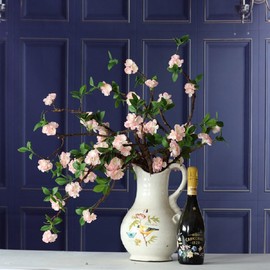 WEISPARK Artificial Flowers, 2pcs Fake Cherry Blossom Branches 31 Inch Long Stem Silk Flowers for DIY Vase Home Hotel Office Wedding Party Garden Decor (Pink)