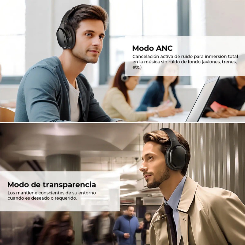 Auriculares inalmbricos Cowin Se7d y 30 horas de reproduccin, Over-ear