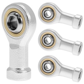 QWORK Pack of 4 6 mm Joint Head Spherical Bearings, M6 x 1.0 Spherical Plain Bearings, Metric Internal Thread, Right Thread, Self-Lubricating for Spherical Sliding Rod Ends