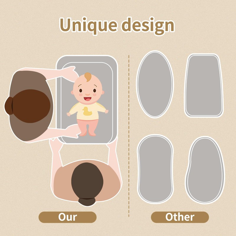 Wipeable Waterproof Baby Changing Pad, Large PU Diaper Pad for
