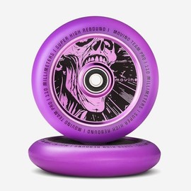 Movino Stunt Scooter Wheels Replacement Wheels Replacement Wheels Pack of 2 110 mm Aluminium Polyurethane 100 kg Load Capacity Full Core Skull Purple