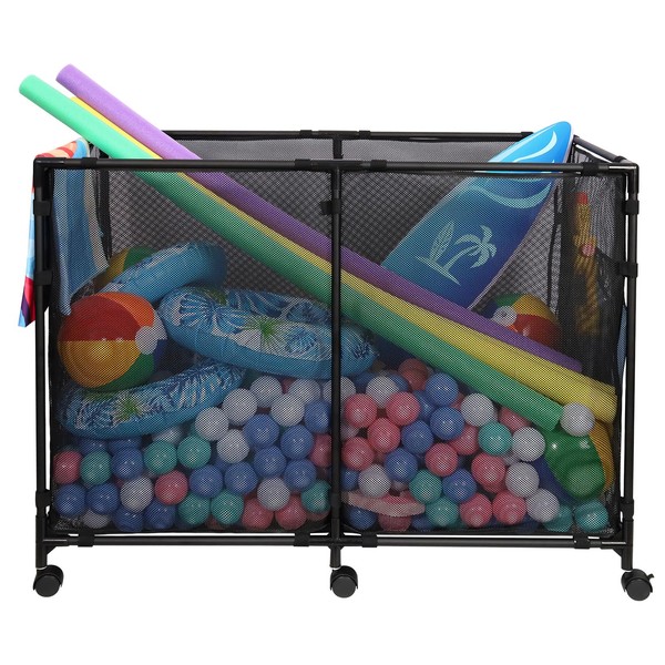Arejonner 152Gal Steel Pool Organizer | 47x24x31 Mid-Size Cart |