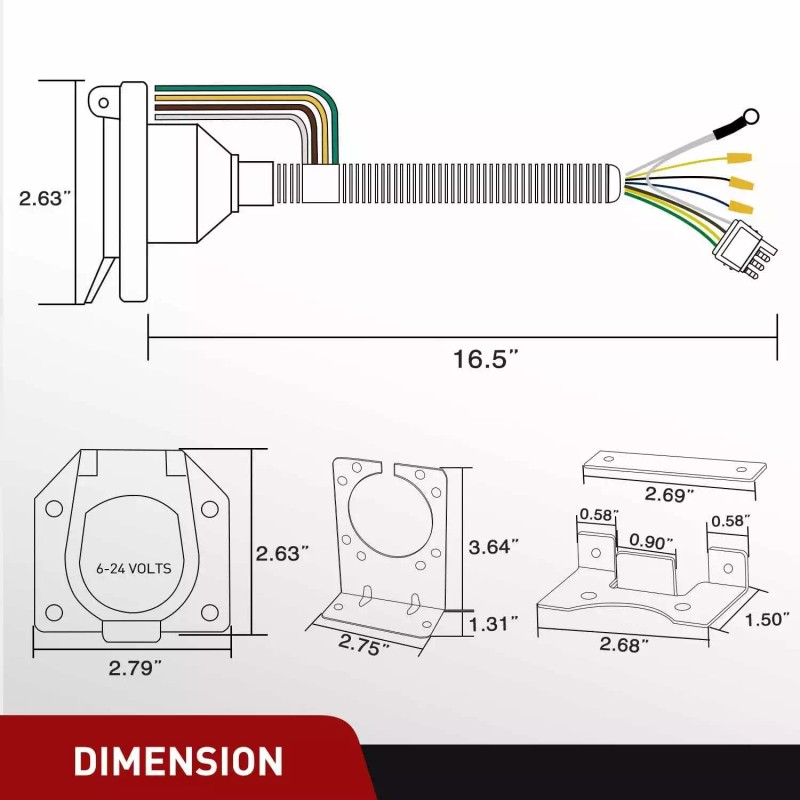 Nilight 4 Way Flat to 7 Way RV and 4