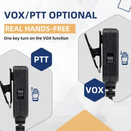 Retevis VOX Hands-Free Walkie Talkie Earpiece, 2 Pin Acoustic Tube Two Way Radio Headset, Security Headset for Walkie Talkie with Mic Compatible with RT617 RT619 RT622 RT24 RT27 Baofeng(1 Pcs)