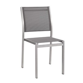 Ergode Shore Outdoor Patio Dining Side Chair | Anodized Aluminum Frame | Breathable Mesh | Minimalist Design | Easy Assembly | Non-Marking Foot Caps
