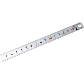Shinwa 13131 Stainless Steel Ruler 15 cm with Pick-Up Steel Ruler Metal Ruler Carpenter Ruler - by FAMEX 12523