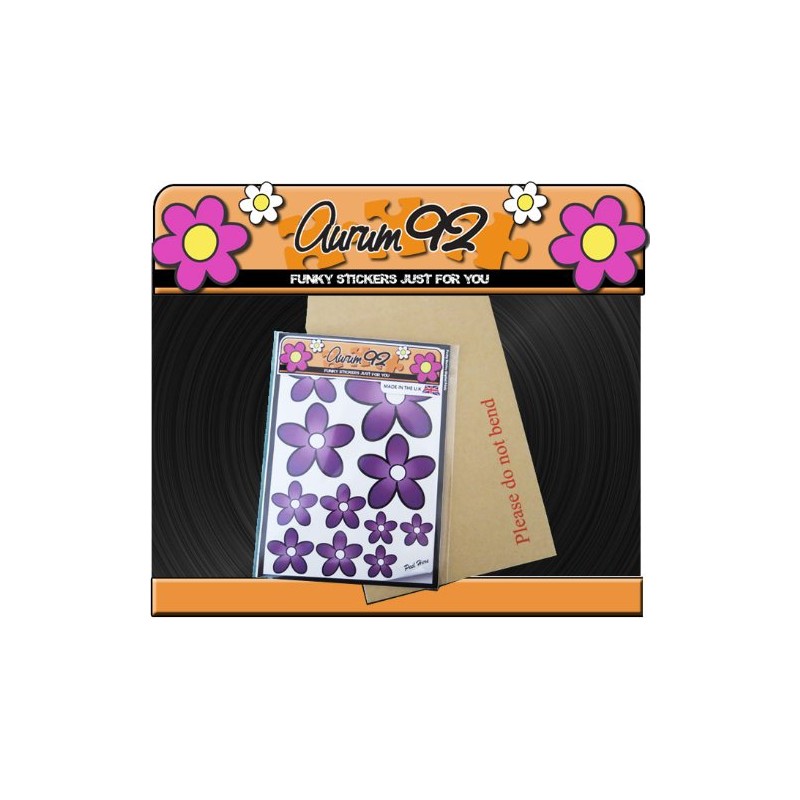Purple Daisy Car Stickers - Pack of 30