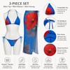 Blue Floral 3-Piece Bikini Set for Women – Stretch Swimwear