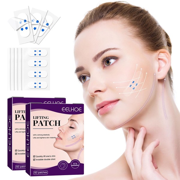 120PCS Invisible Face Lifter Tape, Upgraded Face Tape Lifting Invisible,