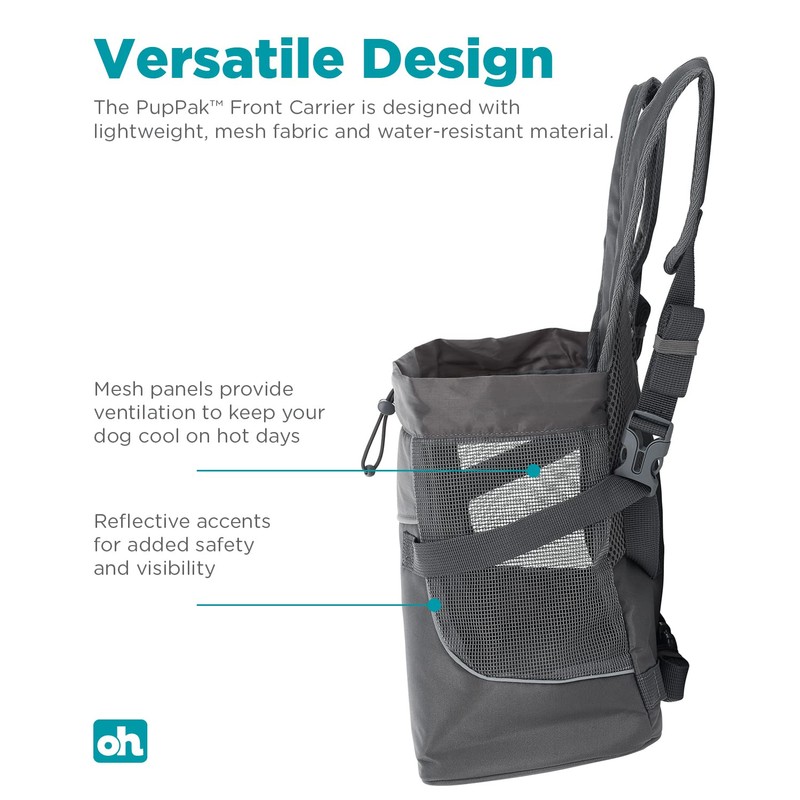 Outward Hound PupPak Dog Front Carrier, Medium, Grey – Hands-Free