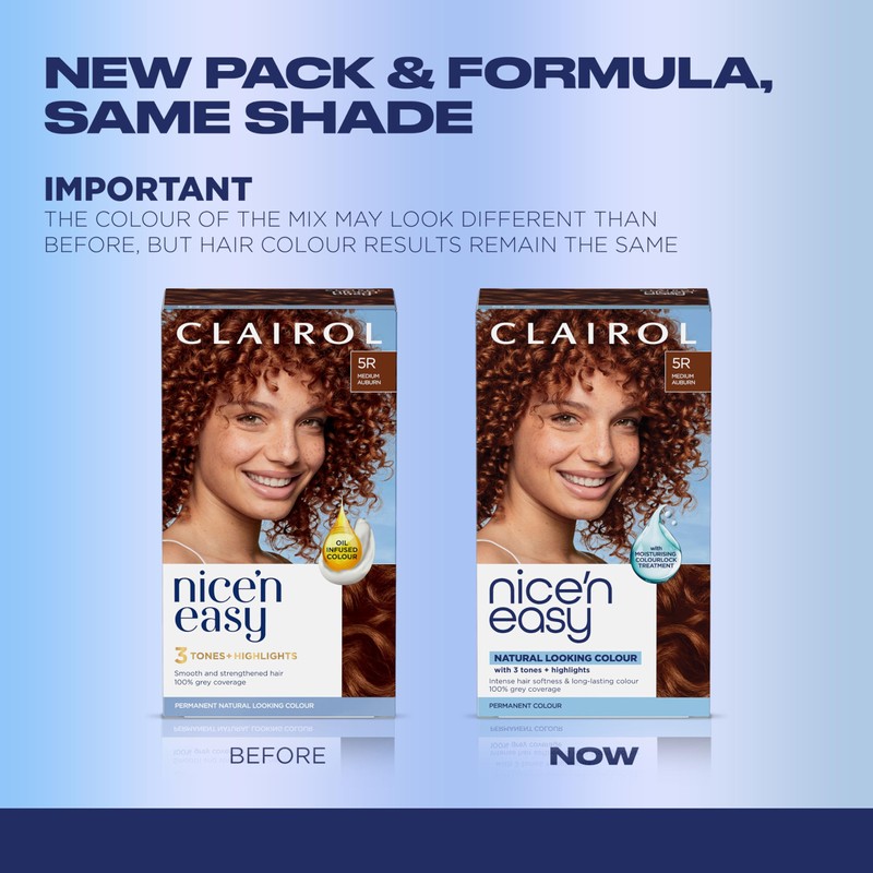 Clairol Nice'n Easy Permanent Hair Dye, 5R Medium Auburn Hair