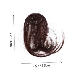 Vaguelly Fashion Clip in Hair Bangs Dark Brown Heat Resistant Extensions for Women Realistic Look Restyle with Scissors Curling Versatile Clip in Fringe Hairpieces