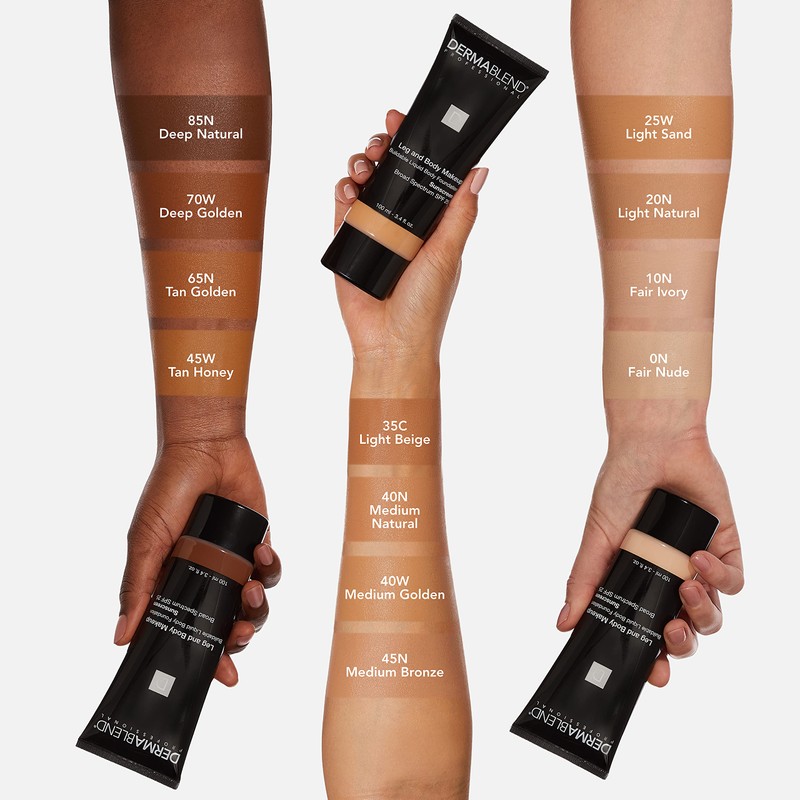 Dermablend Leg & Body Makeup Foundation SPF 25, 10N, 3.4