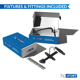 XFORT Smithy's Range Thumb Gate Latch Black Antique, Traditional Suffolk Latch, Cast Iron Gate Door Latch, Suitable for Shed and Gate Doors.