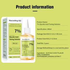 Glycolic Acid Toner,Glycolic Acid 7% Toner for Exfoliating, Suitable for Combination and Oily Skin - Hydrating Serum for Face (240ml New)