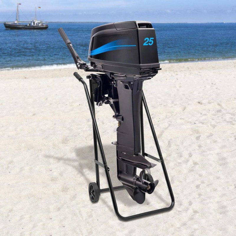 DYNAMI Outboard Boat Motor Stand Cart Dolly,Folding Engine Support Stand