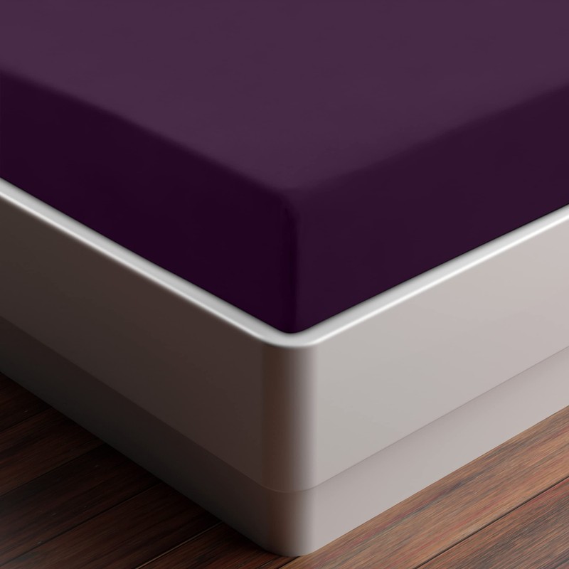Utopia Bedding Fitted Sheet King, Purple - Deep Pocket 14