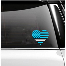 Heart EMS Support Decal- White Thin Line
