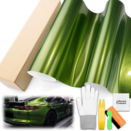 Super Gloss Metallic Mamba Green Automotive Vinyl Wrap Car Vehicle Bubble Free Air Release 20"x60" (1.6FTx5FT)