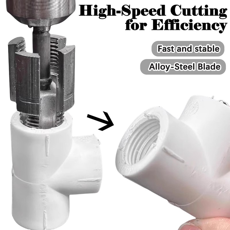 Pipe Threading Tool for Inner & Outer Threads, 2-in-1 Pipe
