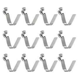 HARFINGTON 12pcs Single Button Kayak Paddle Snap Spring Clip 54x13mm 65Mn Spring Steel V-Shaped Hollow Lift Telescopic Locking Tube Pole Clips for Tent Umbrella Camping