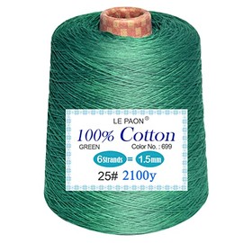 LE PAON LE PAON 500 gram Cone Embroidery Floss - Cross Stitch Threads - Friendship Bracelets Floss - Crafts Floss，Green 699