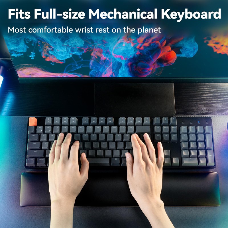Keyboard Wrist Rest with Memory Foam Anti-Slip Rubber Base Ergonomic