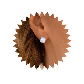 Aneneiceera Vintage Crystal Button Earrings Tiny Ruby Earrings Round Red Rhinestone Earrings Antique Red Birthstone Earrings Jewellery for Women and Girls (Red), Zinc