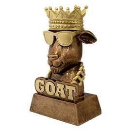 Crown Awards G.O.A.T. Sculpture Trophy, 7" Customizable Award - Add Your Own Engraving Prime