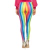 Boland 02333 Women's Rainbow Leggings, Stretch, Multicoloured Stripes, Bodycon Clown,