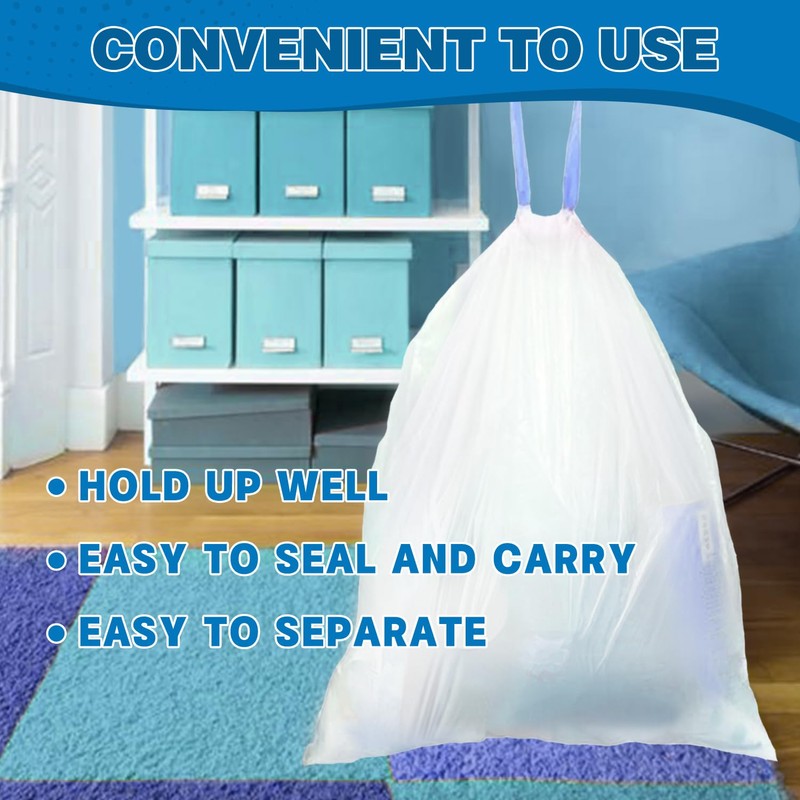 T.FORING 4 Gallon Trash Bags Drawstring 1.1 Mil - 120