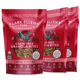 Lark Ellen Farm Grain Free Paleo Granola Bites Certified Organic (Cacao Cherry) (8 oz (3 Pack))