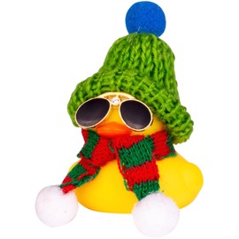 MuMyer Rubber Duck Car Ornaments Cute Duck Car Dashboard Decorations for Christmas Decor and Home Decorations with Mini Hat Scarf and Sunglasses(B4)