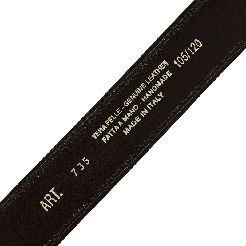 Conte Massimo Men's Genuine Leather Belt Made in Italy, Dark