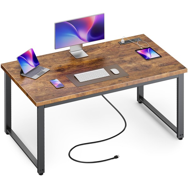 Huuger 48 Inch Desk with Power Outlets & USB-C, Deeper