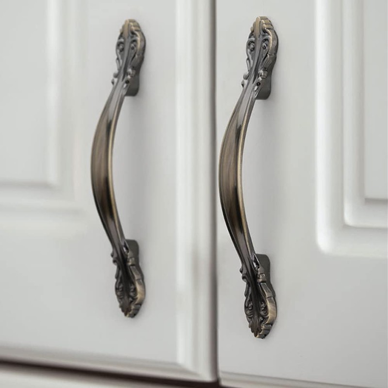 SagaSave 6 Pcs Vintage Cabinet Handles, Carved Drawer Pull Handles