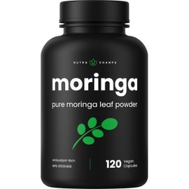 Organic Moringa Capsules - 1400mg High Potency Moringa Supplement - 120 Vegan Capsules - Pure Moringa Leaf Powder for Natural Energy, Detox, Wellness & Immune Support - Moringa Oleifera 700mg Pills